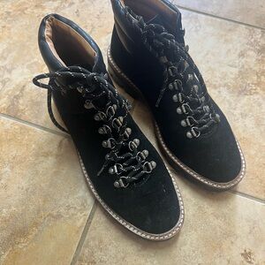 Madewell Black Ankle Boots with Lace-Up Detail